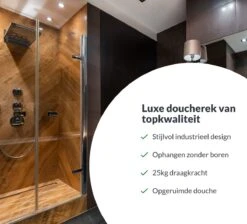 Doucherek Zonder Boren – Badkamer Accessoires – Doucherekje – Douchemand – RVS – Hoekrek – Hangend – Zwart – 2 Stuks -Badkamerartikelen Winkel 1200x1087 2