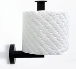 Design Toiletrolhouder - WC Rolhouder - RVS Mat Zwart - Incl. Schroeven -Badkamerartikelen Winkel 1200x1093