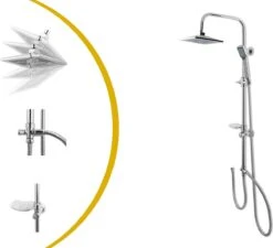 Lifa Bathing Zilveren Douchesysteem - Verstelbare Doucheset - RVS En ABS - Regendouche En Handdouche - Chroom - Incl. Bevestigingsmateriaal -Badkamerartikelen Winkel 1200x1093 4