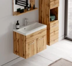 Badplaats Badkamermeubel Set Montreal 60 Cm X 35 Cm - Eiken - Badmeubel Met Spiegel En Zijkast -Badkamerartikelen Winkel 1200x1095 4