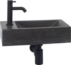 Merkloos Saqu Eurotrend Fonteinkraan - Hoog Model - Toiletkraan - Koudwaterkraan - Mat Zwart -Badkamerartikelen Winkel 1200x1108 3