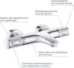 GROHE Grohtherm 1000 Performance Thermostatische Badkraan - 15cm - Met Koppelingen - Chroom - 34779000 -Badkamerartikelen Winkel 1200x1113 1