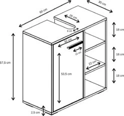 Badplaats Wastafel Onderkast Neptunus 60 Cm X 30 Cm X 60 Cm - Zwart - Badkamerkast – Staand Wastafelmeubel -Badkamerartikelen Winkel 1200x1123 2