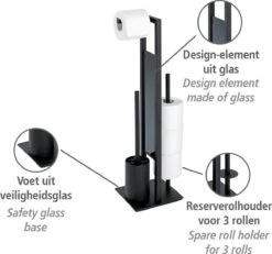 WENKO Toiletbutler Rivalta Zwart - Toiletborstel Met Houder, Toiletrolhouder En Reserverolhouder 23 WENKO Toiletbutler Rivalta Zwart - Toiletborstel Met Houder, Toiletrolhouder En Reserverolhouder -Badkamerartikelen Winkel 1200x1124 1