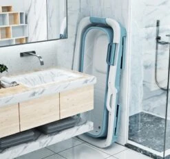 Foresta Ligbad Volwassenen - Inklapbaar Bad 143cm XL - Blauw -Badkamerartikelen Winkel 1200x1126