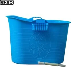 EKEO - Zitbad Voor Volwassenen – Bath Bucket – 200L – Mobiele Badkuip – Inclusief Badrek - Blauw -Badkamerartikelen Winkel 1200x1130 6