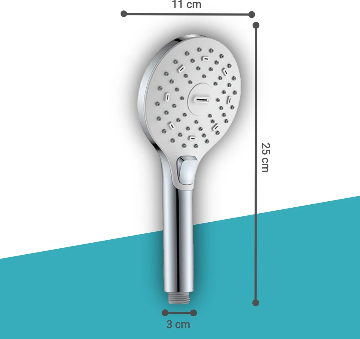 BADO Douchekop Met Slang - Handdouche - Douchekop - Waterbesparend - Doucheslang - Chroom 2 BADO Douchekop Met Slang - Handdouche - Douchekop - Waterbesparend - Doucheslang - Chroom - Afbeelding 2