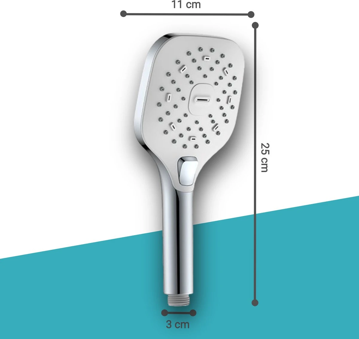 BADO Douchekop Met Slang - Handdouche - Douchekop - Waterbesparend - Doucheslang - Chroom 2 BADO Douchekop Met Slang - Handdouche - Douchekop - Waterbesparend - Doucheslang - Chroom - Afbeelding 2