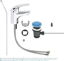 GROHE Euroeco Wastafelkraan - Met Trekwaste - Chroom - 23262000 -Badkamerartikelen Winkel 1200x1135