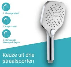 BADO Douchekop Met Slang - Handdouche - Douchekop - Waterbesparend - Doucheslang - Chroom 12 BADO Douchekop Met Slang - Handdouche - Douchekop - Waterbesparend - Doucheslang - Chroom -Badkamerartikelen Winkel 1200x1136 4