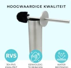 VDN Stainless Toiletborstel Met Houder - Toiletborstelhouder - Zilver - Wc Borstel Met Houder - RVS - Vrijstaand -Badkamerartikelen Winkel 1200x1146