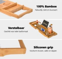 SWILIX ® Badplank - Uitschuifbaar - Voor In Bad - 71 Tot 108 Cm - Met Houder - Hout -Badkamerartikelen Winkel 1200x1147 1