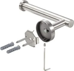 Wc Rol Houder RVS - Mat - Toiletrolhouder - Industrieel - Hangende Wc Rolhouder - Grijs - Zilver -Badkamerartikelen Winkel 1200x1148