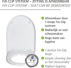 WENKO WC Bril Sindia - Wit Duroplast - Easy-Close Sluiting - Fix-Clip Bevestiging In RVS - Belastbaar Tot 300 Kg - Toiletbril - Toiletzitting -Badkamerartikelen Winkel 1200x1152 5
