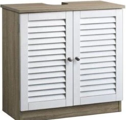 Casaria Wastafel Onderkast Met Uitsparing 60 X 30 X 60cm Witbruin -Badkamerartikelen Winkel 1200x1152 8