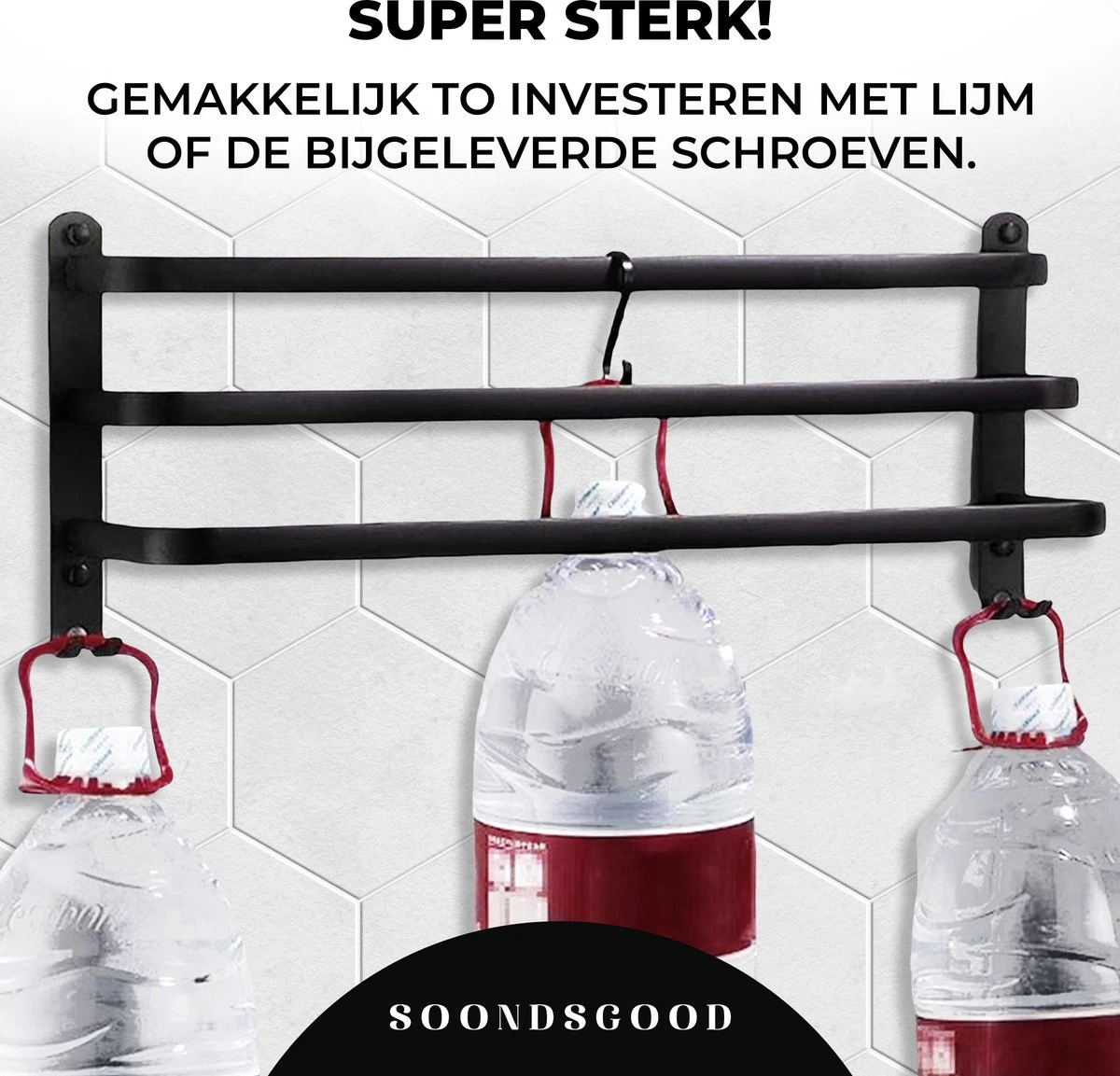 Merkloos Soondsgood Luxe 3 Laags Handdoekrek - Zelfklevend Of Boren - Zwart - Eenvoudige Installatie - Badkamer - Handdoekenrek - Handdoekhouder - 30x14x25cm 4 Merkloos Soondsgood Luxe 3 Laags Handdoekrek - Zelfklevend Of Boren - Zwart - Eenvoudige Installatie - Badkamer - Handdoekenrek - Handdoekhouder - 30x14x25cm - Afbeelding 4