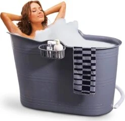 Zitbad Voor Volwassenen - Bath Bucket - Grijs - 200L -Badkamerartikelen Winkel 1200x1157 1