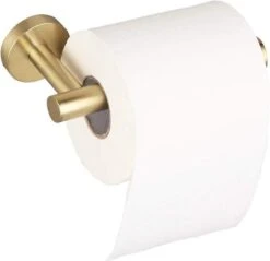 Toiletrolhouder Goud - WC Rolhouder - Closetrolhouder - Wc Rol Houder - WC Papier Houder - Geborsteld - Messing -Badkamerartikelen Winkel 1200x1160