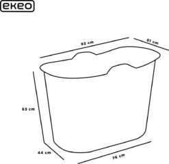 EKEO - Zitbad Voor Volwassenen – Bath Bucket – 200L – Mobiele Badkuip – Inclusief Badrek - Blauw -Badkamerartikelen Winkel 1200x1161 4