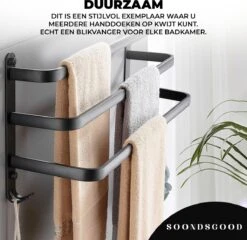 Merkloos Soondsgood Luxe 3 Laags Handdoekrek - Zelfklevend Of Boren - Zwart - Eenvoudige Installatie - Badkamer - Handdoekenrek - Handdoekhouder - 30x14x25cm 15 Merkloos Soondsgood Luxe 3 Laags Handdoekrek - Zelfklevend Of Boren - Zwart - Eenvoudige Installatie - Badkamer - Handdoekenrek - Handdoekhouder - 30x14x25cm -Badkamerartikelen Winkel 1200x1164 4