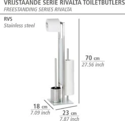 WENKO Toiletbutler Rivalta RVS Mat - Toiletborstel Met Houder, Toiletrolhouder En Reserverolhouder -Badkamerartikelen Winkel 1200x1166