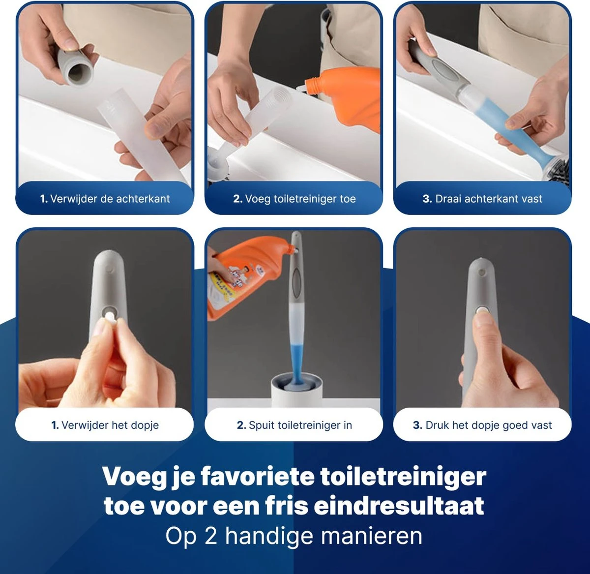 Mdxl® Siliconen WC Borstel Met Zeepdispenser - Hervulbaar - Vrijstaand Of Hangend - Sneldrogend, Hygiënisch & Antibacteriële Werking - Zonder Boren - Toilet Brush - Toiletborstel Houder - Lekbak 3 Mdxl® Siliconen WC Borstel Met Zeepdispenser - Hervulbaar - Vrijstaand Of Hangend - Sneldrogend, Hygiënisch & Antibacteriële Werking - Zonder Boren - Toilet Brush - Toiletborstel Houder - Lekbak - Afbeelding 3