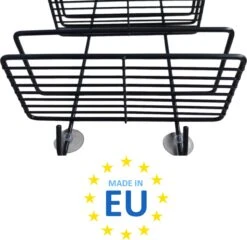 Ball Design Zwart Doucherek-3 Laags Hangend-Zonder Boren-Zwart -Badkamerartikelen Winkel 1200x1168 2