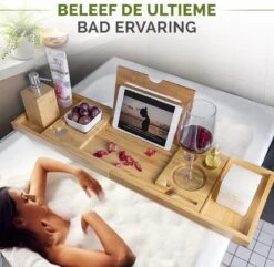 Krexs - Badplank – Badbrug - Badplank Voor In Bad – Badrekje - Badtafel - Badkuip Plank - Bamboe Badplank -Badkamerartikelen Winkel 1200x1169 2