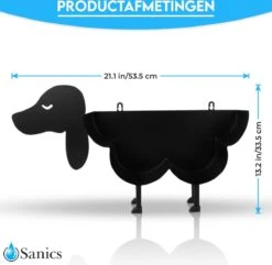 Sanics Reserverolhouder Vrijstaand - Hangend - Wandhouder - Hond - Zwart - Dier -Badkamerartikelen Winkel 1200x1170