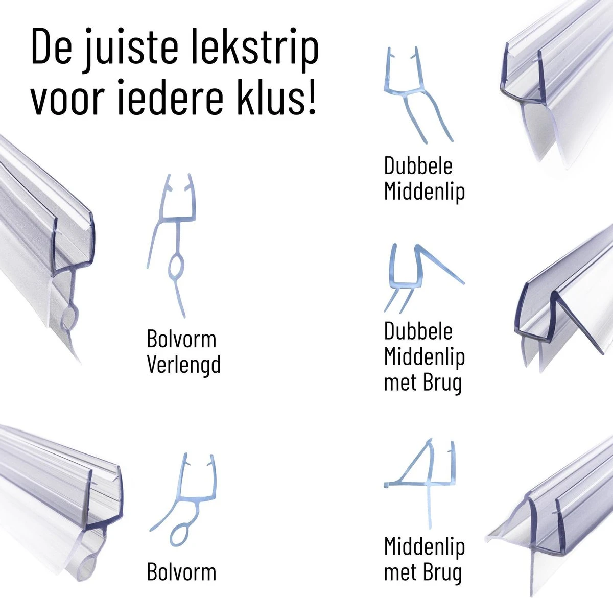 Simple Fix Douchestrip - Douchedeurafdichting - Dorpel - Waterkering - Lekstrip - 100cm Lang - 8mm Glasdikte 6 Simple Fix Douchestrip - Douchedeurafdichting - Dorpel - Waterkering - Lekstrip - 100cm Lang - 8mm Glasdikte - Afbeelding 6