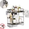 AlShiha®WC Rek - Toiletrolhouder - Badkamer Rek - Zelfklevend (zonder Boren) - Wc Rolhouder - Doucherek Hangend- Badkamerrek - Doucherek - Doucherek Zonder Boren - Toiletrolhouder - Toiletrolhouder Met Plankje