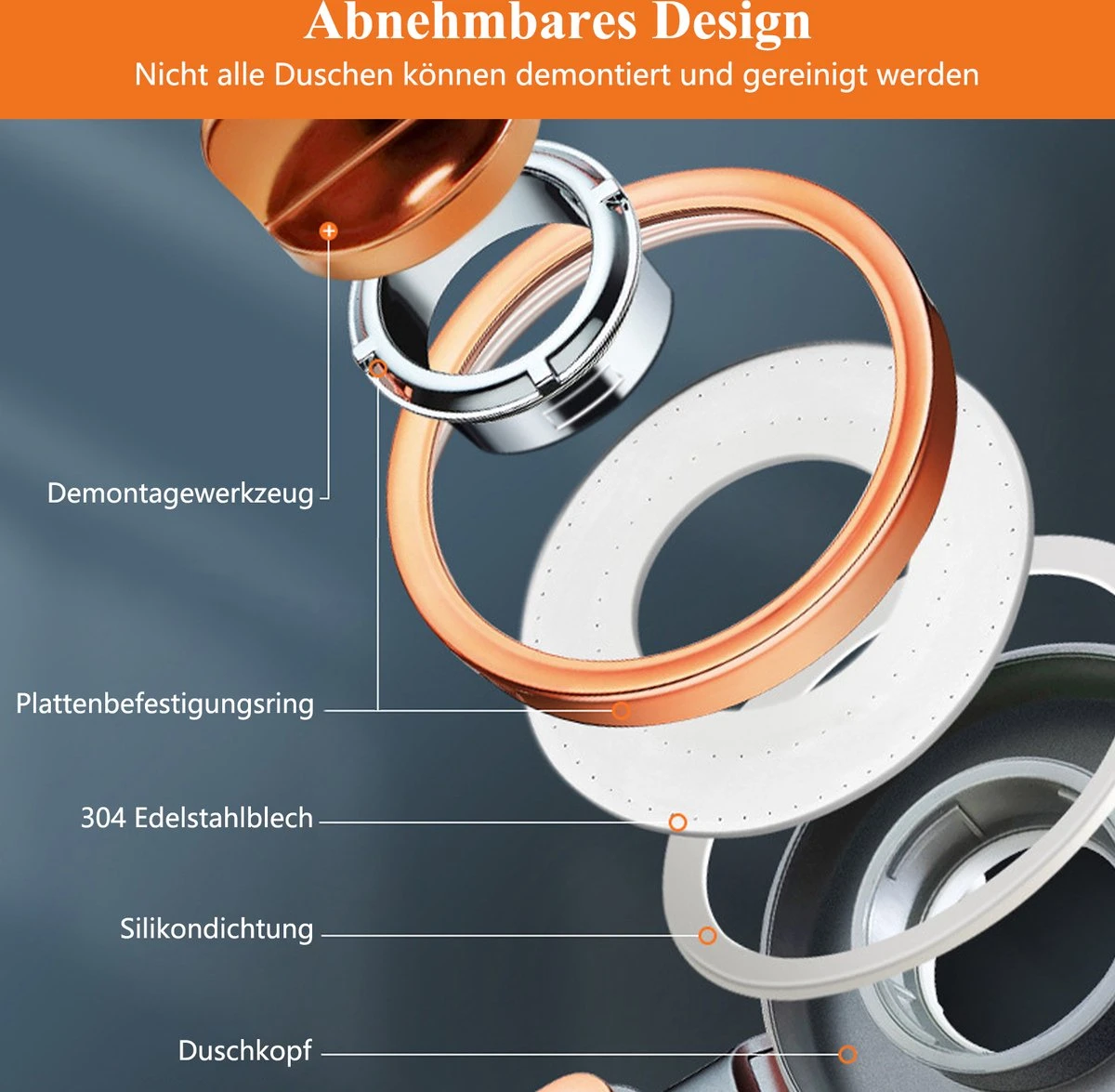 Douchekop - Regendouche Kop - Handdouche Met Hoge Druk - Blazelife Ionische Douchekop - Doucheslang - Dubbele Draaibaar - RVS - Met Slang En Houder 7 Douchekop - Regendouche Kop - Handdouche Met Hoge Druk - Blazelife Ionische Douchekop - Doucheslang - Dubbele Draaibaar - RVS - Met Slang En Houder - Afbeelding 7