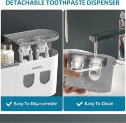 LuxeBass Tandenborstel Organizer | Tandenborstelhouder | Automatisch Tandpasta Dispenser | Met Lade En Opbergvak Voor Badkamer - LB544 -Badkamerartikelen Winkel 1200x1178