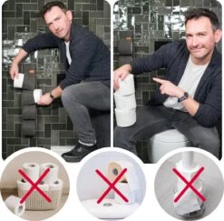 Reserverolhouder Hangend – Toiletrolhouder – Reserve Rolhouder – Zonder Boren – Rolhouder - Muur – Zwart - Antraciet - STOF & SPETTERVRIJ -Badkamerartikelen Winkel 1200x1180