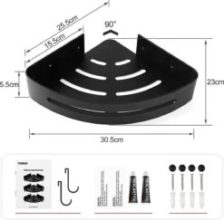 Sens Design Doucherekjes Set Van 3 - Doucherek Zonder Boren - Zwart -Badkamerartikelen Winkel 1200x1182 1