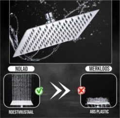 Merkloos Regendouchekop Deluxe | ø 35 Cm | Douchekop Met Slang En Houder | Douchekop | Doucheslang | Douchekophouder | Complete Doucheset | Roestvrij Staal | 360° Draaibaar | Badkamer Accessoires | Elite Pure Chrome Collection 2022 -Badkamerartikelen Winkel 1200x1182 4