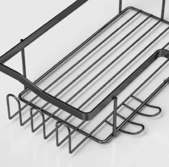 STRICX Doucherekhoek 2 Laags Zwart - Zonder Boren - Zelfklevend Doucherek - Doucherek - Doucherek Voor Badkamer/ Keuken - Doucherek Met Plakstrip - Keukenrek Met Plakstrip - Badrek Douche – Doucherek Hoekvorm - Badkamerrek Douchemandje -Badkamerartikelen Winkel 1200x1184 2