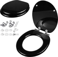 Casaria Wc-bril Met Deksel Sluitingsmechanisme Toiletzitting MDF Zwart 21 Casaria Wc-bril Met Deksel Sluitingsmechanisme Toiletzitting MDF Zwart -Badkamerartikelen Winkel 1200x1185 3