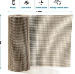 SWILIX ® Antislipmat Voor Kasten En Lades, Douchemat - Badkamermat - Badmat, Dienblad, Vloer - 4 Meter Rol - Anti Slip Mat - 400 X 30 Cm - Beige -Badkamerartikelen Winkel 1200x1185 4