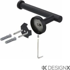 DesignX Toiletrolhouder Zwart - WC Rolhouder - Matte - Papier - Houder - Incl. Schroeven -Badkamerartikelen Winkel 1200x1194 1