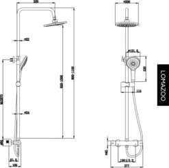 LOMAZOO Regendouche Met Thermostaatkraan - Doucheset Zwart - Regendoucheset - Zwart [COOPER] -Badkamerartikelen Winkel 1200x1195 7