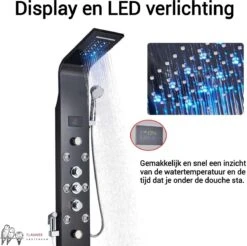 Douchepaneel Met Massage - Regendouche - Massage Jets - Waterval Douche - Met Thermostaatkraan En Handdouche - Zwart - Opbouw - Douchekop - Flanner® 12 Douchepaneel Met Massage - Regendouche - Massage Jets - Waterval Douche - Met Thermostaatkraan En Handdouche - Zwart - Opbouw - Douchekop - Flanner® -Badkamerartikelen Winkel 1200x1196 6