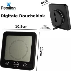 Merkloos Badkamerklok Digitaal - Douche Timer & Klok - Zuignap - Zwart 11 Merkloos Badkamerklok Digitaal - Douche Timer & Klok - Zuignap - Zwart -Badkamerartikelen Winkel 1200x1197