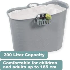 Zitbad Voor Volwassenen - Bath Bucket - Grijs - 200L -Badkamerartikelen Winkel 1200x1197 4