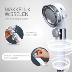 Rebela | Douchekop | Douchekop Waterbesparend | Douchekop Filter | Pressurized Shower Head| Wit -Badkamerartikelen Winkel 1200x1200 1003