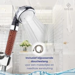 Waterbesparende Douchekop Ionische Douchekop Incl. Doucheslang - Douchefilter - Waterfilter - Handdouche - Met Mineraalstenen - Douchekop Met Slang – Transparant – Incl. Doucheslang -Badkamerartikelen Winkel 1200x1200 1027