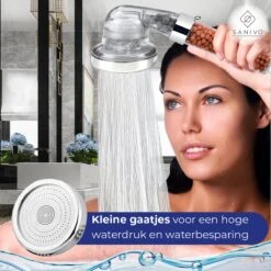 Waterbesparende Douchekop Ionische Douchekop Incl. Doucheslang - Douchefilter - Waterfilter - Handdouche - Met Mineraalstenen - Douchekop Met Slang – Transparant – Incl. Doucheslang -Badkamerartikelen Winkel 1200x1200 1029