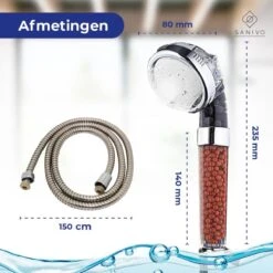 Waterbesparende Douchekop Ionische Douchekop Incl. Doucheslang - Douchefilter - Waterfilter - Handdouche - Met Mineraalstenen - Douchekop Met Slang – Transparant – Incl. Doucheslang -Badkamerartikelen Winkel 1200x1200 1030
