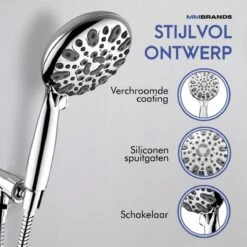 MM Brands Douchekop - Waterbesparend - Regendouche - 6 Standen - Chroom -Badkamerartikelen Winkel 1200x1200 1038
