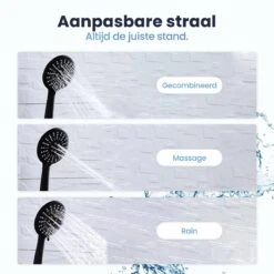Eagle Bath & Shower - Douchekop Met Slang – Mat Zwart - 3 Functies – Handdouche – Hoofddouche -Badkamerartikelen Winkel 1200x1200 1041